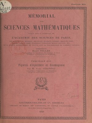 cover image of Figures d'équilibre et cosmogonie